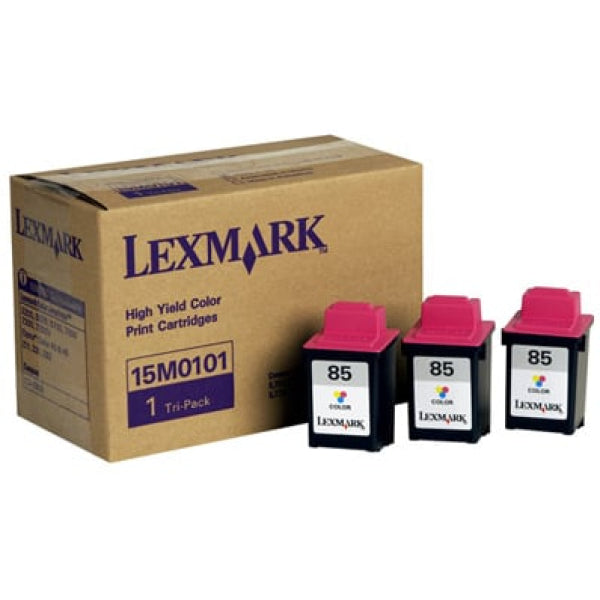 1 X Genuine Lexmark #85 Colour Ink Cartridge Tri Pack High Yield 15M0101 -