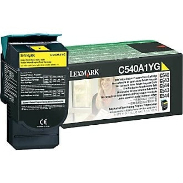 1 X Genuine Lexmark C540 C543 C544 C546 X543 X544 X546 X548 Yellow Toner Cartridge Return Program -