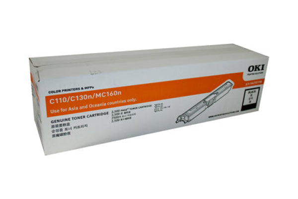 1 X Genuine Oki C110 C130 Mc160 Black Toner Cartridge High Yield -