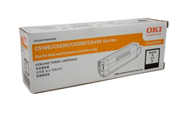 1 X Genuine Oki C5100 C5200 C5300 C5400 Black Toner Cartridge -