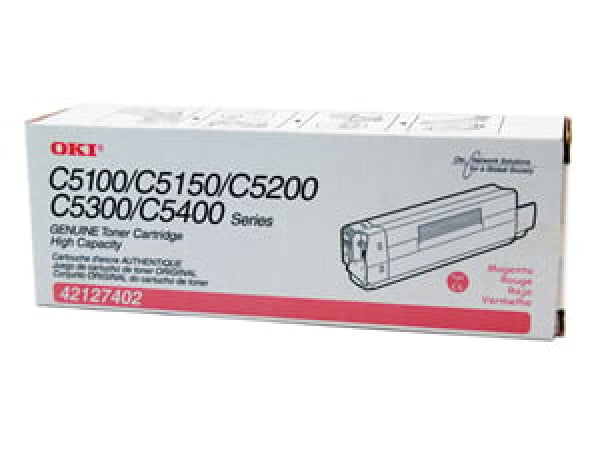 1 X Genuine Oki C5100 C5200 C5300 C5400 Magenta Toner Cartridge -