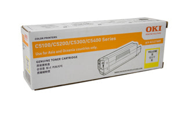 1 X Genuine Oki C5100 C5200 C5300 C5400 Yellow Toner Cartridge -