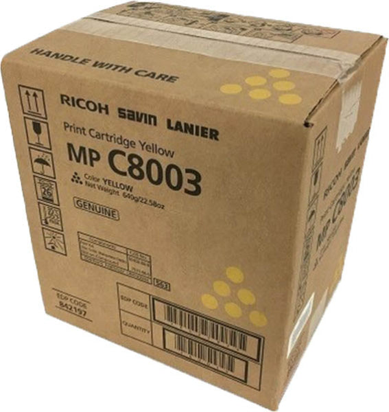 1 X Genuine Ricoh Im C6500 C8000 Mp-C6503 Mp-C8003 Yellow Toner Cartridge 842189 -