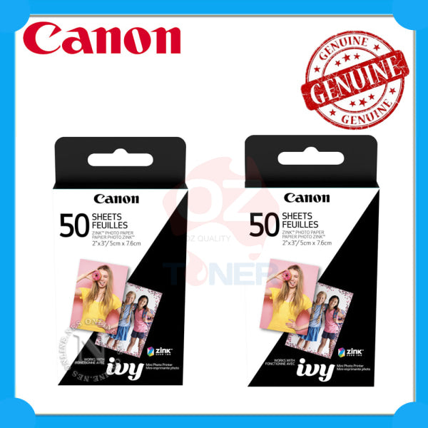 100X Sheets Genuine Canon Zink Mini Photo Printer Paper 2’X3’ Bundle 2X [Mppp50]