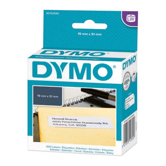 1 X Genuine Dymo Lw Multi Purpose Labels 19Mm 51Mm - 500 Sd11355 S0722550 Label