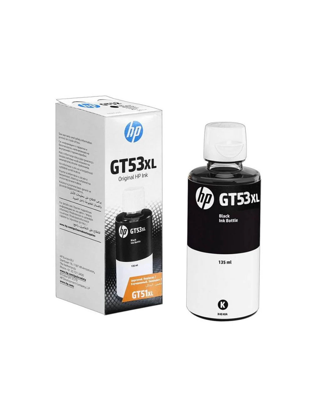 Genuine HP GT53XL 135ml Black Original Ink Bottle - 1VV21AA