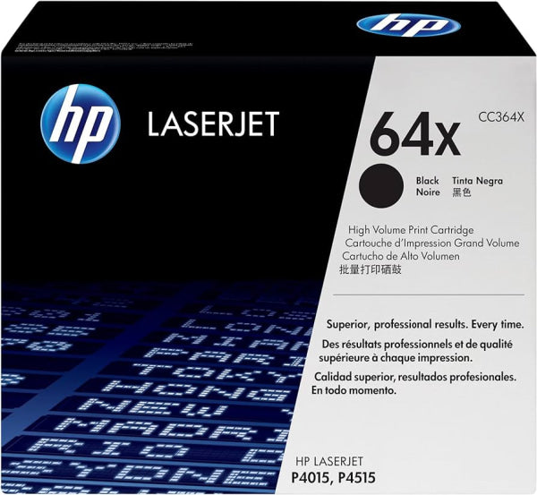 1X Genuine Hp #64X Black High Yield Toner Cartridge For Laserjet P4014N P4015 P4515 24K Cc364Xc