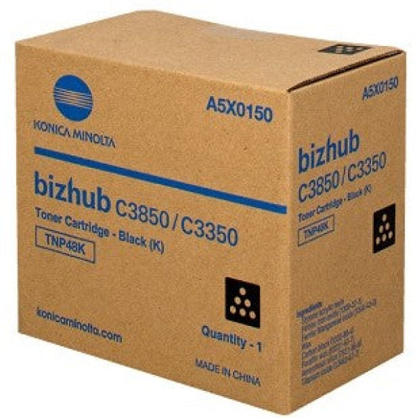 1X Genuine Konica Minolta Bizhub C3350 C3850 Black Toner Cartridge Tnp48K [A5X0190] -