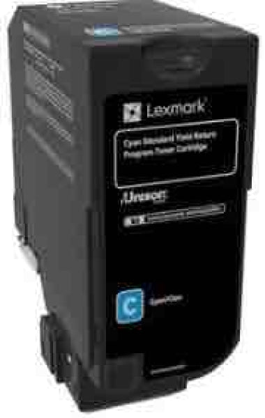 1 X Genuine Lexmark Cs725 Cx725 74C6Sc Cyan Toner Cartridge Standard Yield Return Program -
