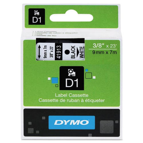 1 X Genuine Dymo D1 Label Tape 9Mm Black On White 40913 - 7 Metres