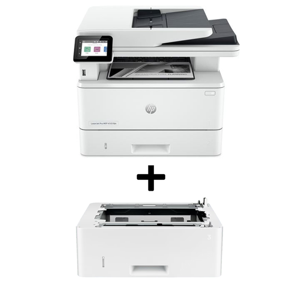 Bundle: HP LaserJet Pro 4101FDN Mono Laser Multifunction Printer Duplex FAX [2Z618F] + 550x Sheet Feeder Tray