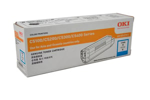 1 X Genuine Oki C5100 C5200 C5300 C5400 Cyan Toner Cartridge -