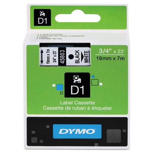 1 X Genuine Dymo D1 Label Tape 19Mm Black On White 45803 - 7 Metres