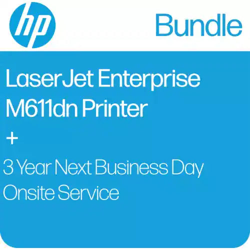 HP LaserJet Enterprise M611dn A4 Laser Printer + 3-year Next Business Day Warranty (7PS84A-U9NE0E) 61PPM 1200x1200dpi
