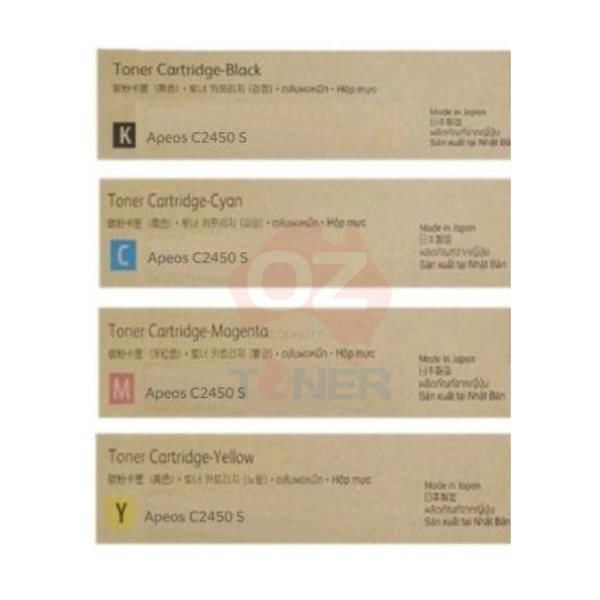 4X Pack Genuine Fujifilm Apeos C2450 S Toner Cartridge Set (C/M/Y/K) [Ct204017-Ct204020] -