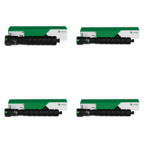 4X Pack Genuine Lexmark Cx942 Cx943 Cx944 83D0Hk/C/M/Y Toner Cartridge Set (45K/22K) -