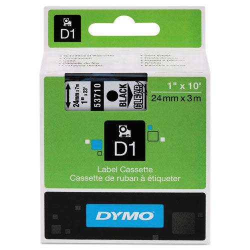 1 X Genuine Dymo D1 Label Tape 24Mm Black On Clear 53710 - 7 Metres