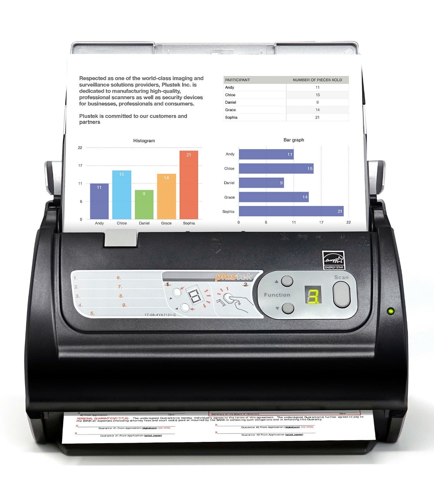 Plustek PS188 High-Speed Duplex Color Document Scanner 30ppm ADF
