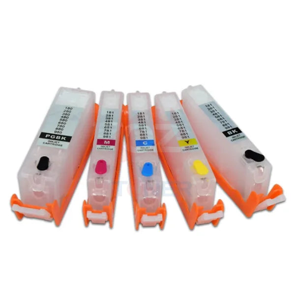 5X Pack Pgi650-Bk/Cli651-C/M/Y/K Empty Edible Refill Ink Cartridges Set For Canon Ip7260 Ix6860