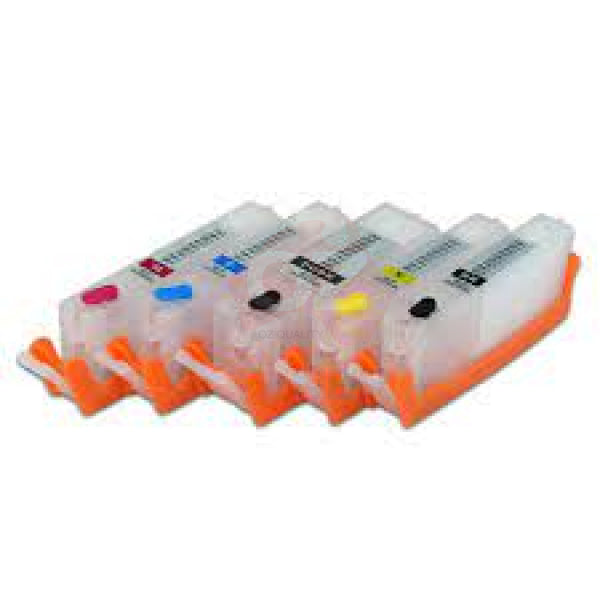 5X Pack Pgi650-Bk/Cli651-C/M/Y/K Empty Edible Refill Ink Cartridges Set For Canon Ip7260 Ix6860