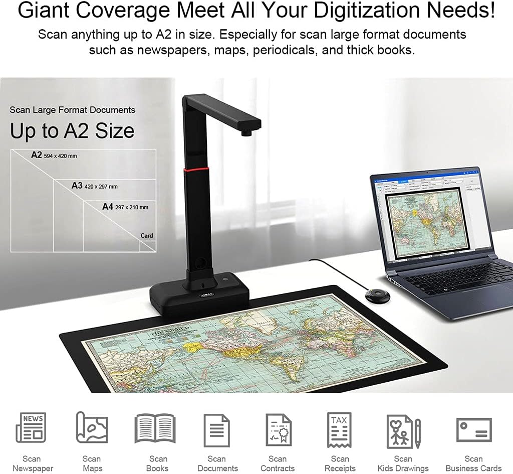 *NEW!* VIISAN S21 A2/A3 Overhead Book & Document Scanner 23MP 600dpi