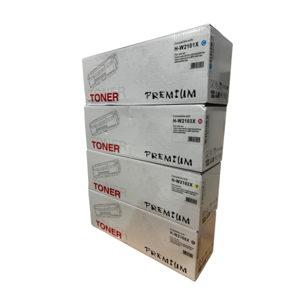 Bundle: 4x Pack Premium Compatible HP W2100X W2101X W2103X W2102X C/Y/M/K Toner Cartridge Set 210X