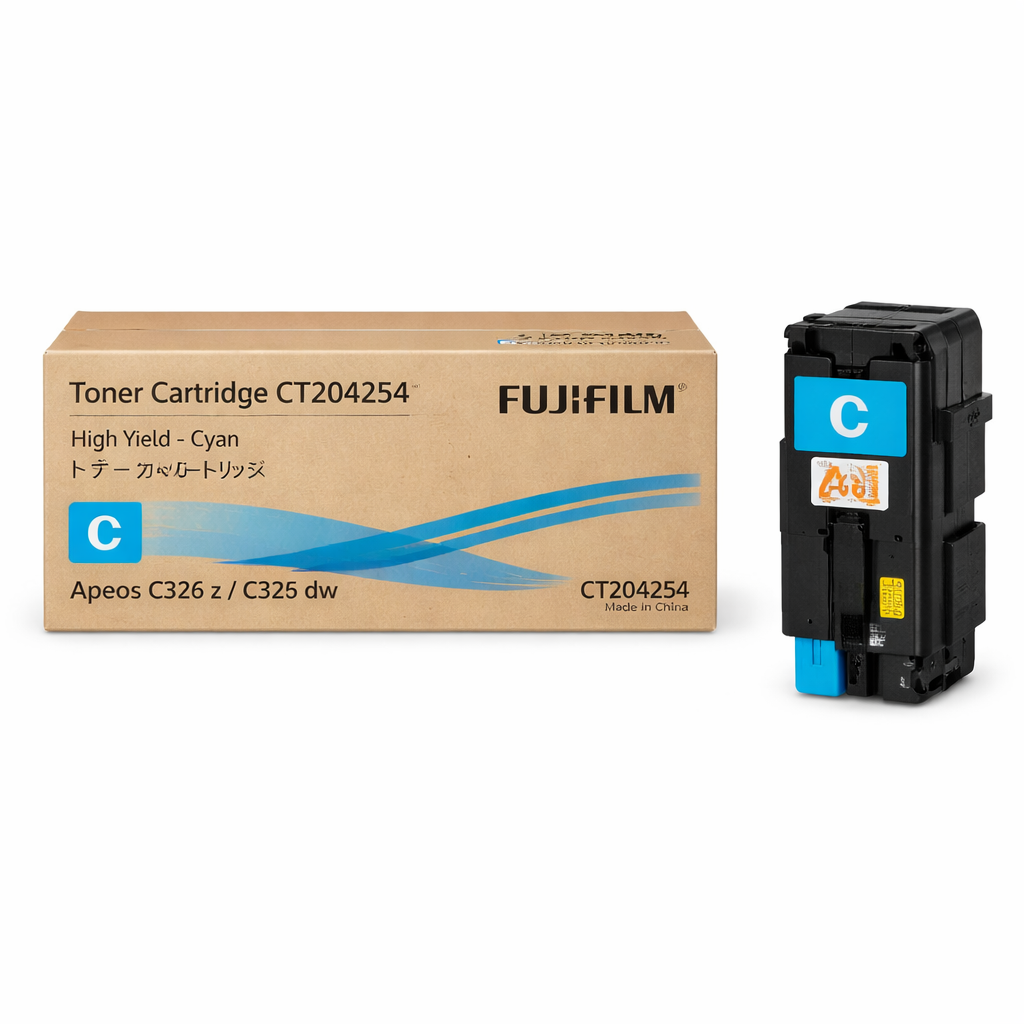 Genuine FujiFilm CT204254 High Yield Cyan Toner Cartridge for Apeos C2061 C2561 C3061 (21K)