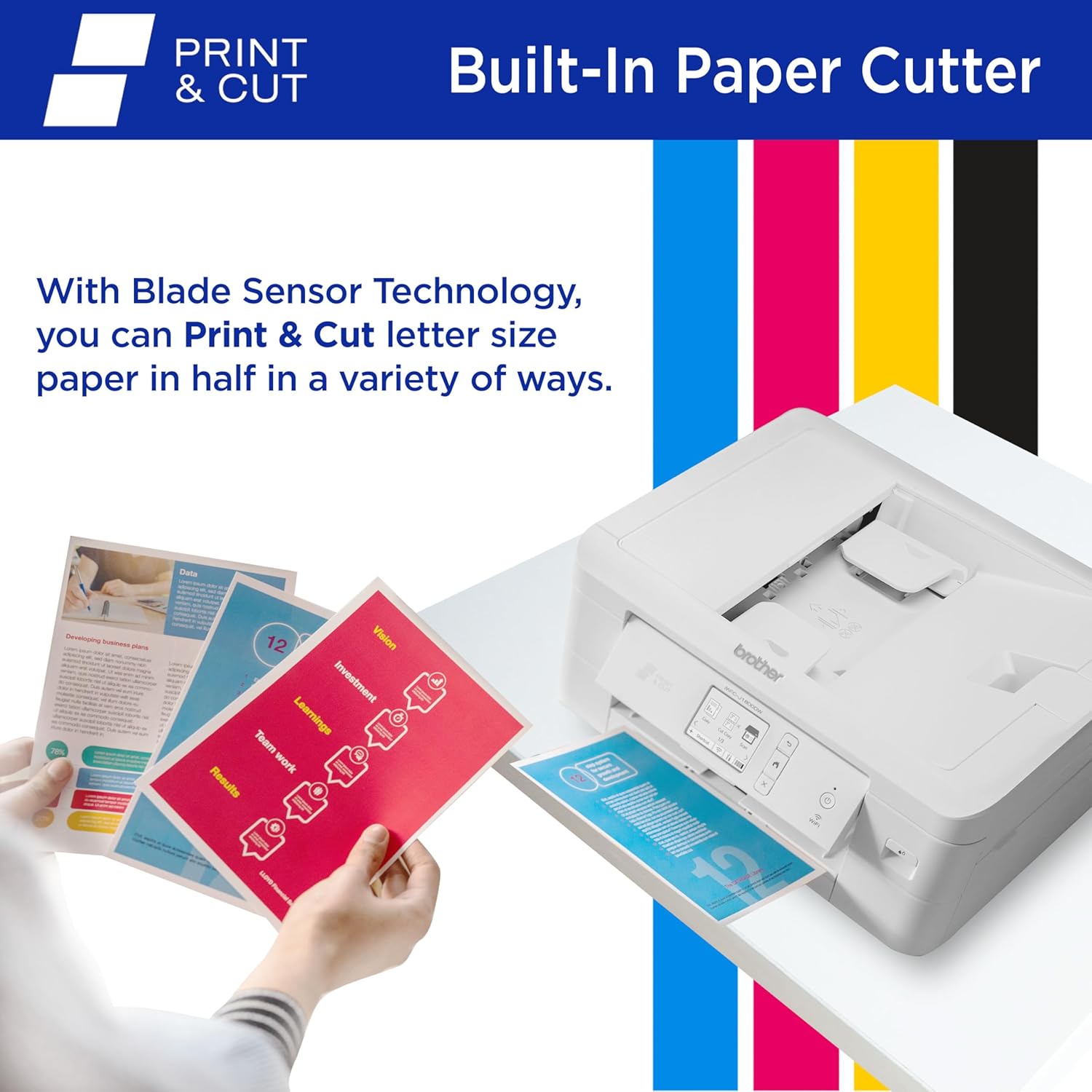 Brother DCP-J1800DW A4/A5 Print & Cut Multifunction Inkjet Wireless Printer+ADF+Paper Cutter LC431
