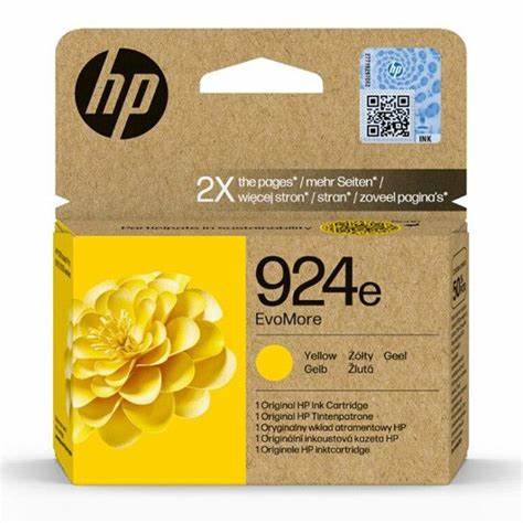 Genuine HP #924e Yellow Ink Cartridge High Yield for OfficeJet Pro 8120e 8130e [4K0V9NA]