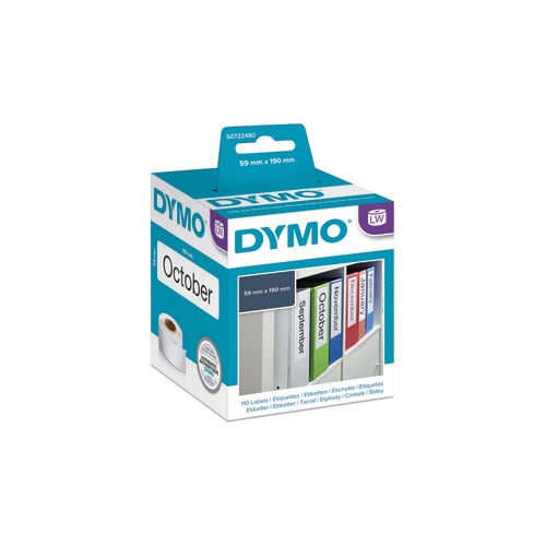 1 X Genuine Dymo Lw Large Lever Archive File Labels 59Mm 190Mm - 110 Sd99019 S0722480 Label