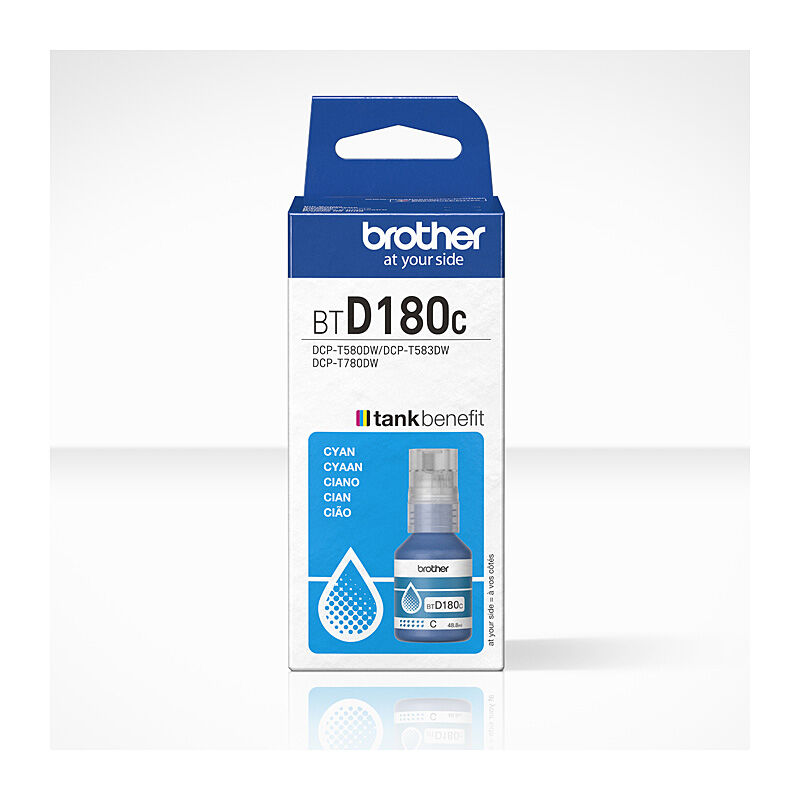 Genuine Brother BTD180C Cyan Ink Refill Bottle for DCP-T580DW DCP-T780DW 5K (48.8ml)
