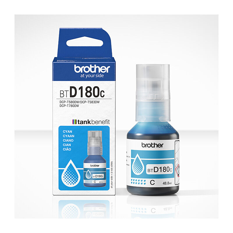 Genuine Brother BTD180C Cyan Ink Refill Bottle for DCP-T580DW DCP-T780DW 5K (48.8ml)