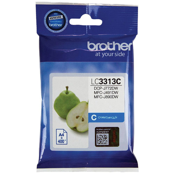 Genuine Brother LC3313 Cyan Ink Cartridge for DCP-J772dw MFC-J491dw J890dw [LC-3313C]