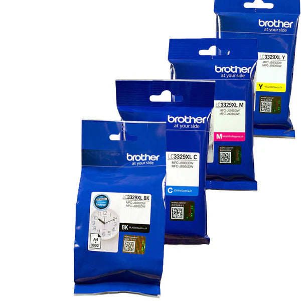 Bundle: 4x Pack Genuine Brother LC-3329XL-C/M/Y/K Ink Cartridge Set (1BK,1C,1M,1Y)