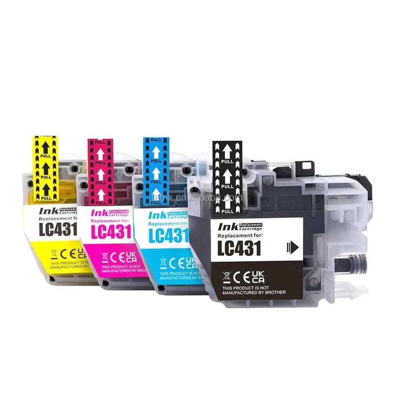 *NEW!* 4x Pack Premium Compatible Brother LC-431XL Ink Set (1BK,1C,1M,1Y) for DCP-J1050DW/DCP-J1140DW/MFC-J1010DW