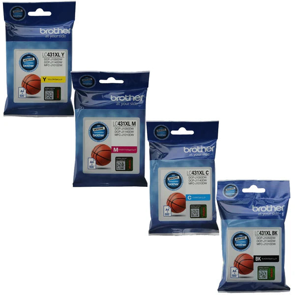 4x Pack Genuine Brother LC-431XL Ink Set (1BK,1C,1M,1Y) for DCP-J1050DW MFC-J1010DW [LC431XLSET]