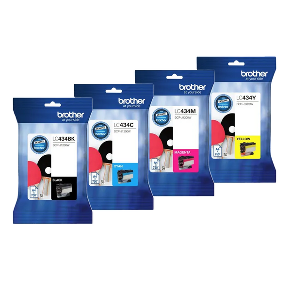 Genuine Brother Lc434Bk/C/M/Y Ink Set Value Pack For Dcp-J1200W [Lc434Set] Cartridge -