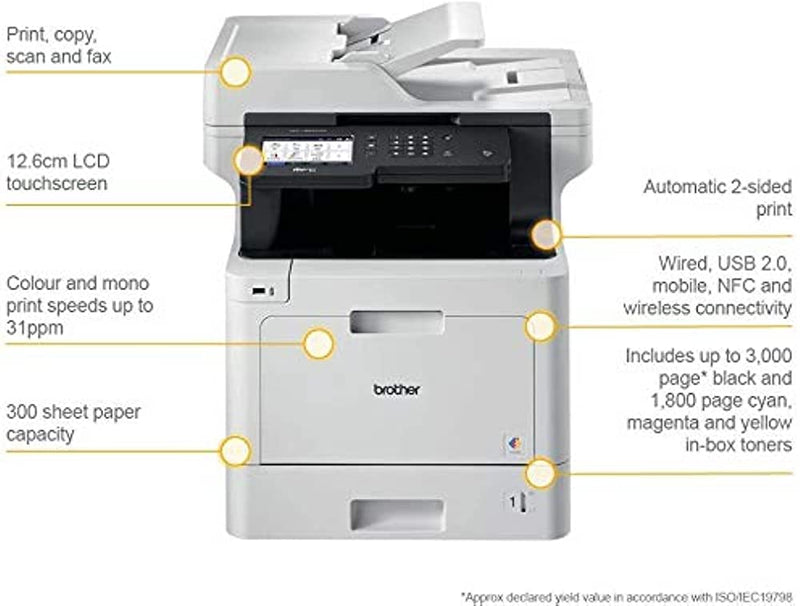 Brother Mfc-L8900Cdw All-In-One Color Laser Multifunction Printer+Wi-Fi+Duplex Scan Tn441Bk Printer