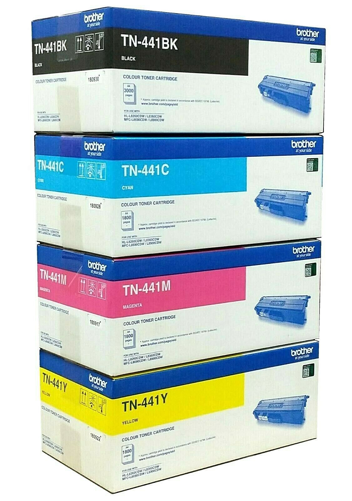 *SALE!* 4 Pack Genuine Brother TN-441 C/M/Y/K Toner Set for HL-L8360CDW/L8260CDW/MFC-L8690CDW/L8900CDW