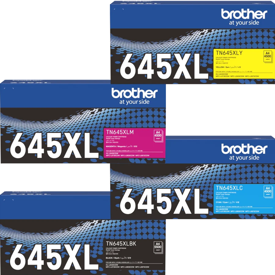 4x Pack Brother TN645XL C/M/Y/K Toner Cartridge Set High Yield [TN-645XL]