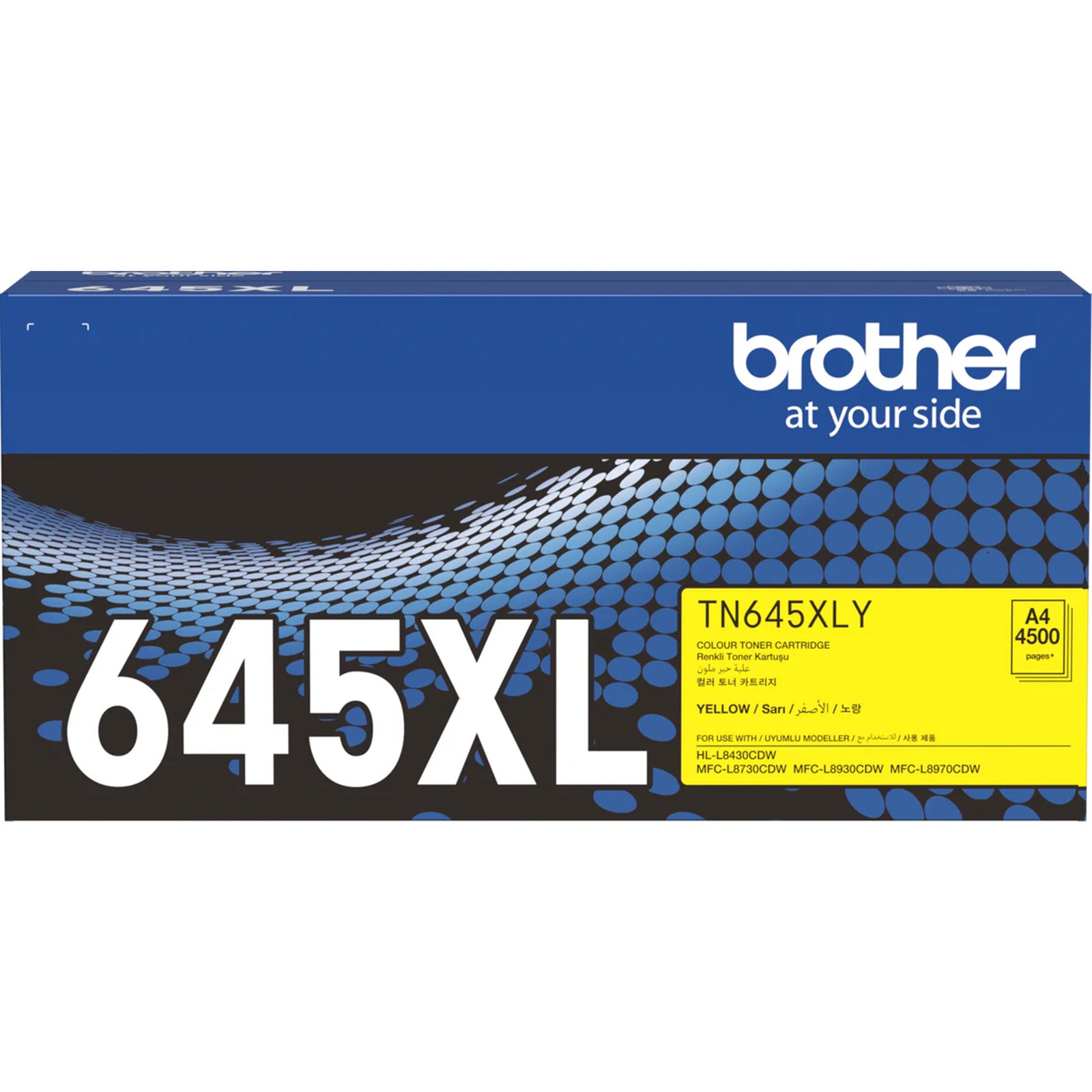 Brother TN645XLY High Yield Yellow Toner Cartridge for HL-L8430CDW MFC-L8730CDW MFC-L8930CDW - 4.5K pages