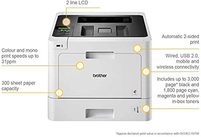 Brother Hl-L8260Cdw A4 Color Laser Wireless Printer+Duplex+Airprint 31Ppm [Hll8260Cdw] Printer
