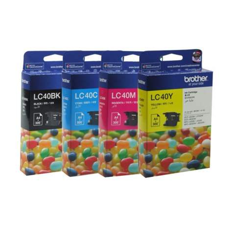 Bundle: 4x Pack Genuine Brother LC40 C/M/Y/K Ink Cartridge Set (VP)