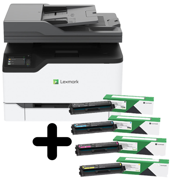 Xerox Lexmark CX431ADW A4 Colour Laser Multifunction Printer+BONUS: 4xPack C/M/Y/K Toner Set Bundle