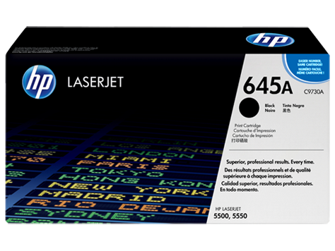 HP 645A BLACK TONER 13000 PAGE YIELD FOR CLJ 5500 5550 C9730A