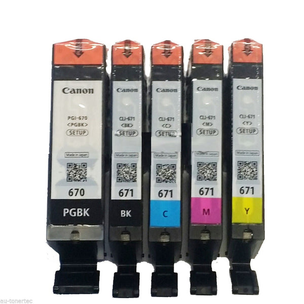 *Sale!* Genuine Canon Pgi670/Cli671 Ink Cartridges (Set Of 5X) For Mg7760/Mg7765/Mg7766/Ts9060 Value