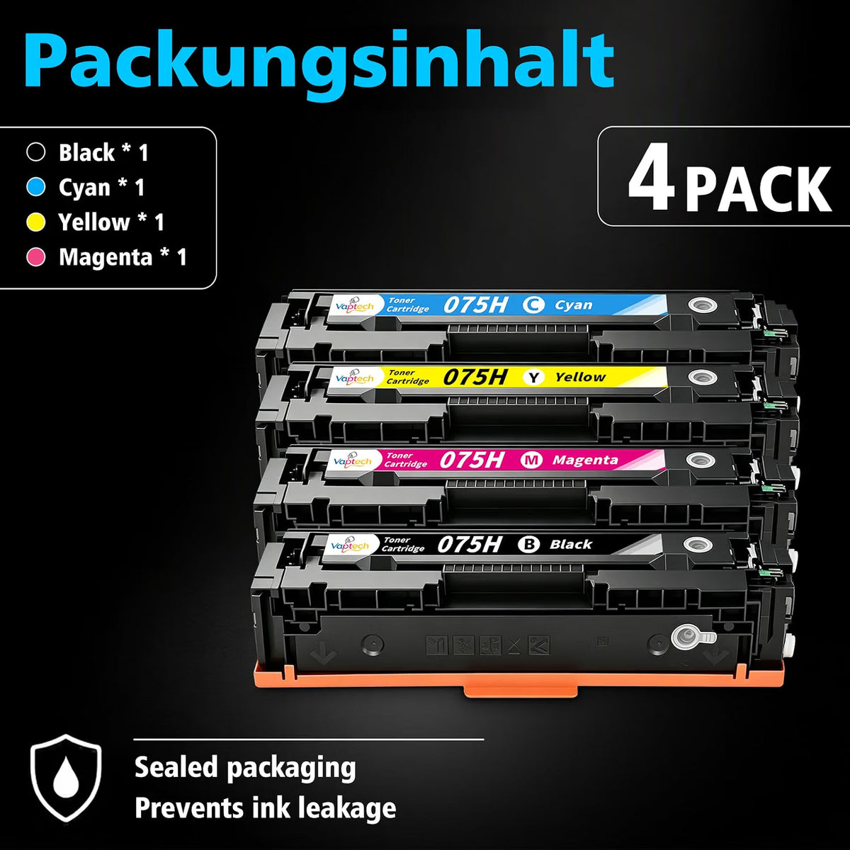 OZ Premium Compatible 4x Pack Canon 075H High Yield CMYK Toner Cartridge Set [CART075H]