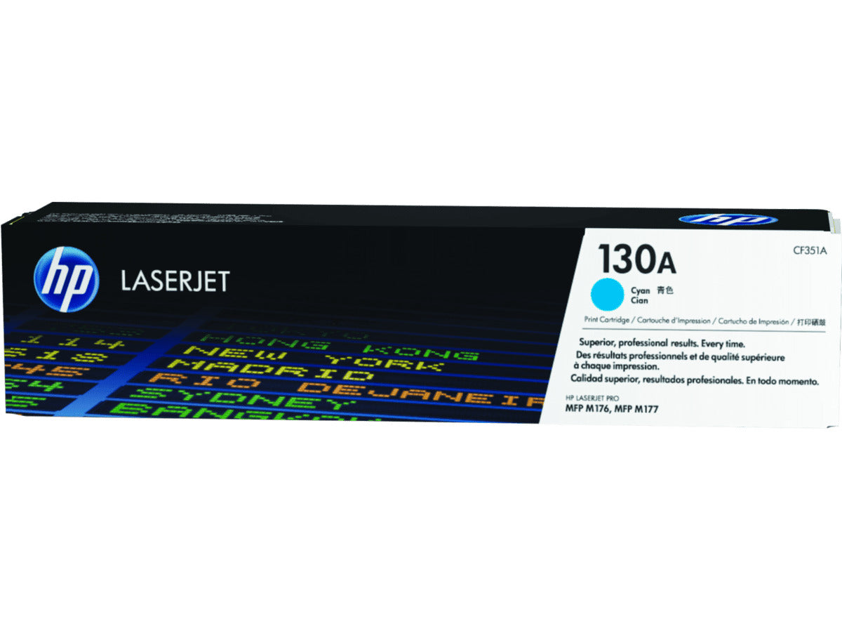 HP Genuine 130A Cyan Toner Cartridge CF351A for Color LaserJet Pro M153 / M176n / M177fw – 1K Pages