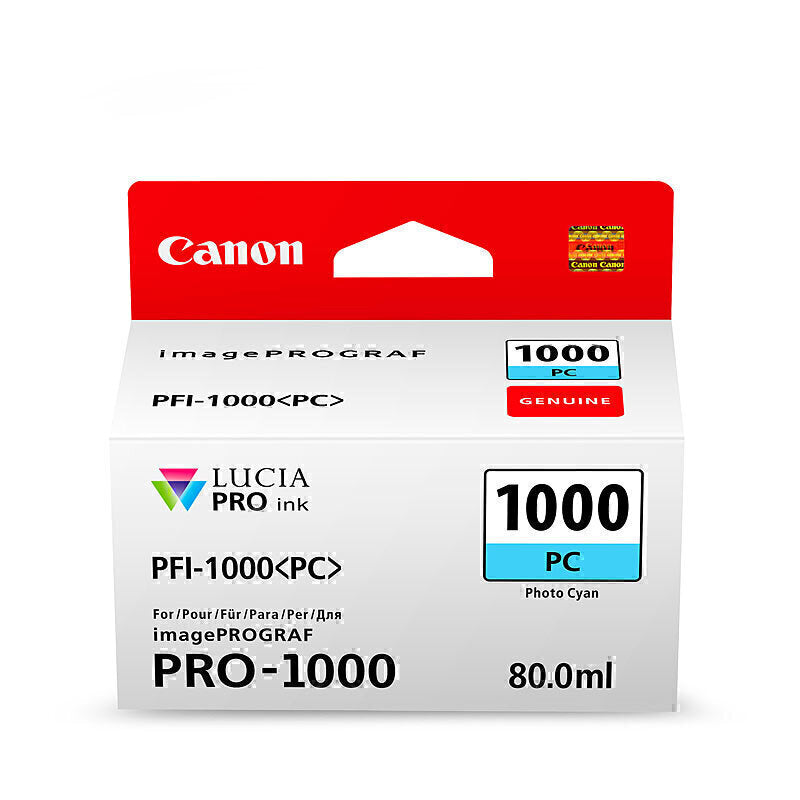 Canon PFI1000 Ph Cyan Ink Cart PFI1000PC