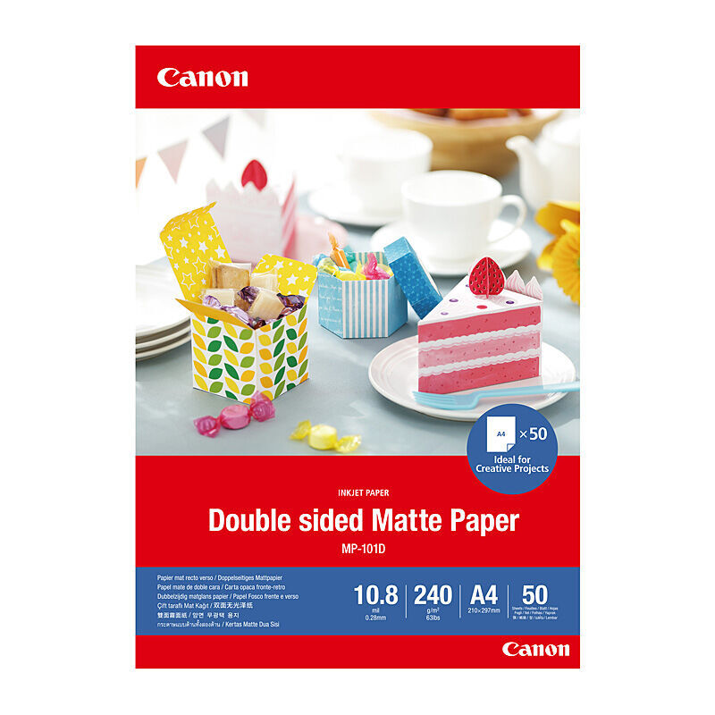 Genuine Canon Double Sided Matte Paper A4 50 Sheets MP-101DA4 Photo Paper [MP-101DA4]